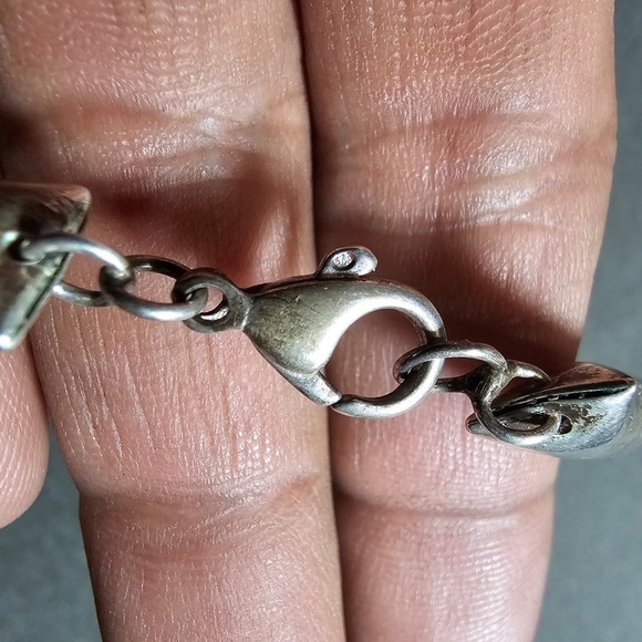 Sterling Silver 925 Puffed Hollow Bar Link Bracelet 8 Inch Long Weighs 17 Grams - Picture 4 of 7